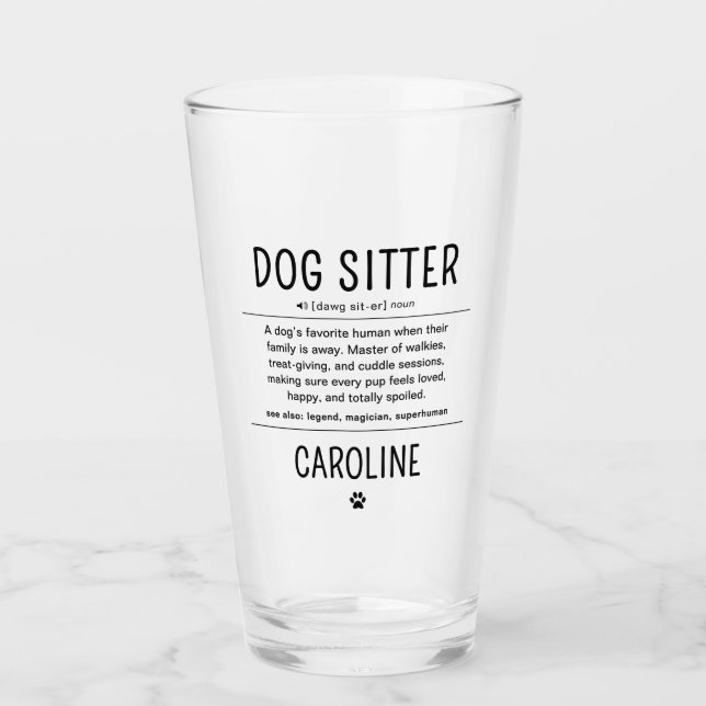 Personalized Dog Sitter Pet Sitter Funny Gifts Glaskopp (Framsida)