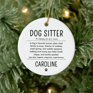 Personalized Dog Sitter Pet Sitter Funny Gifts Julgransprydnad Keramik