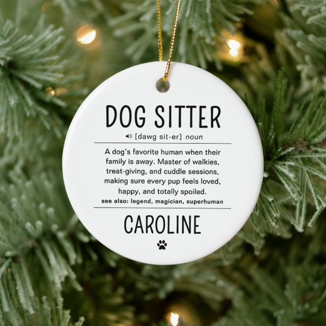 Personalized Dog Sitter Pet Sitter Funny Gifts Julgransprydnad Keramik (Träd)
