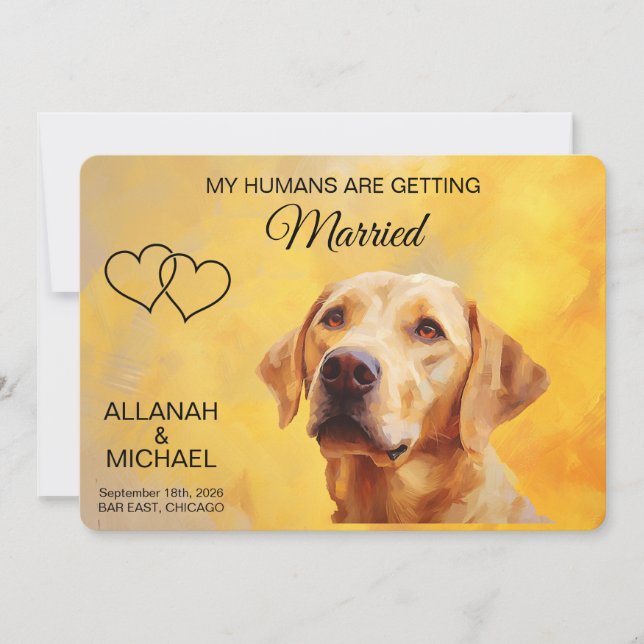 Personalized Dog Wedding Save The Date Invitation Inbjudningar (Framsida)