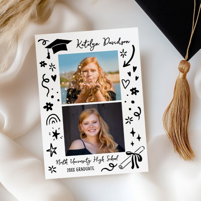 Personalized Doodle Graduation Photo Announcement (Skapare uppladdad)