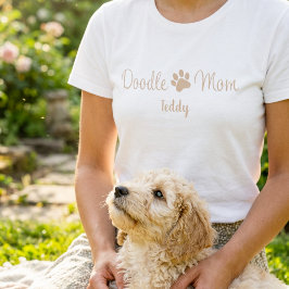 Personalized Doodle Mom Paw Print with Dog Name T Shirt