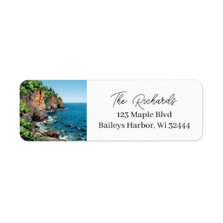 Personalized Door County Wisconsin  Returadress Etikett