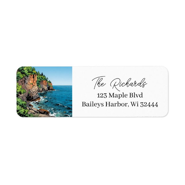 Personalized Door County Wisconsin  Returadress Etikett (Framsidan)