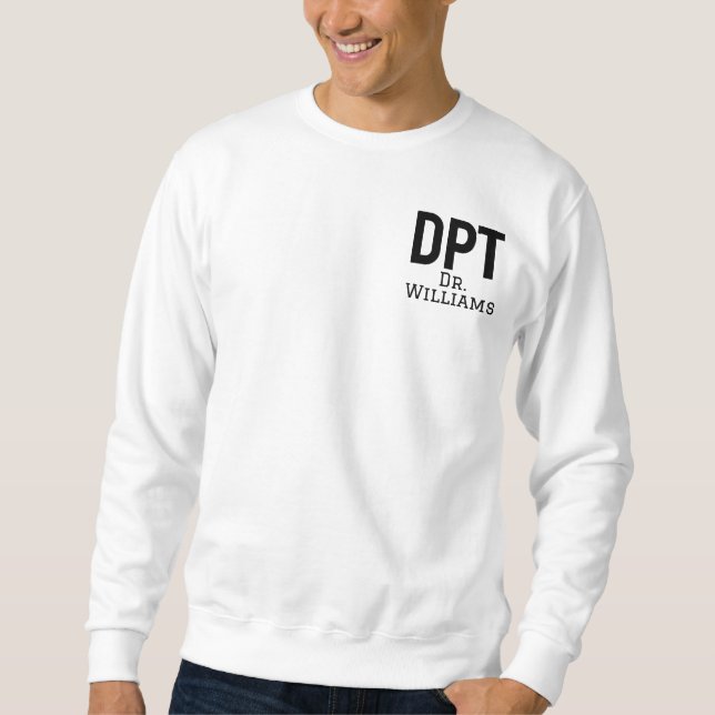 Personalized DPT Doctor of Physical Therapy Gift Lång Ärmad Tröja (Framsida)