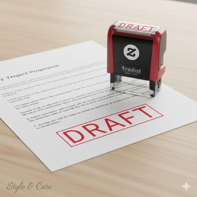 Personalized DRAFT Label Self Inking Stamp Design Självfärgande Stämpel (Personalized DRAFT Label Self Inking Stamp Design)