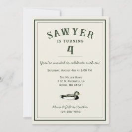 Personalized Duck Birthday Invitation Inbjudningar