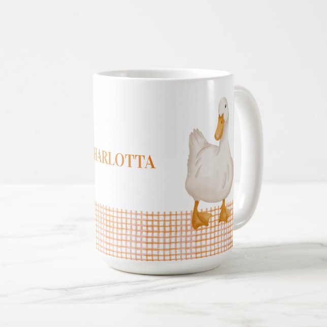 Personalized Duck – Cute Farm Animal Design  Kaffemugg (Framsida höger)