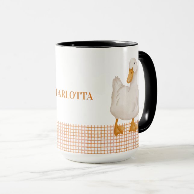 Personalized Duck – Cute Farm Animal Design  Mugg (Framsida höger)
