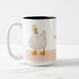 Personalized Duck – Cute Farm Animal Design Två-Tonad Mugg