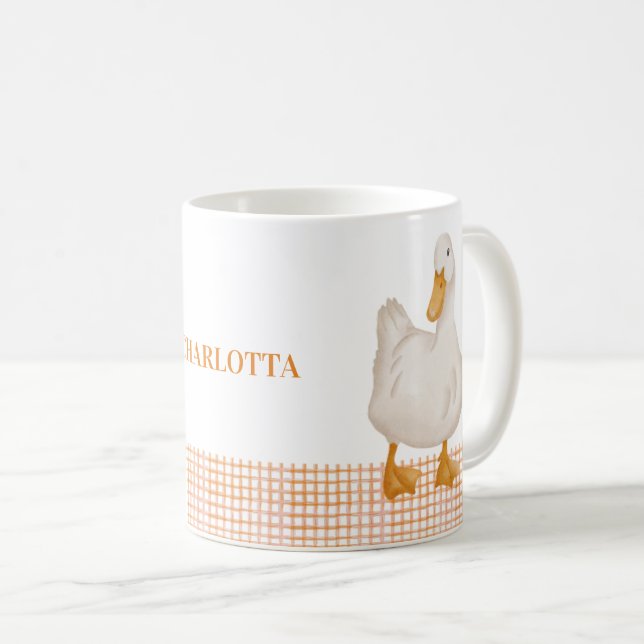 Personalized Duck Mug – Cute Farm Animal Design wi Kaffemugg (Framsida höger)