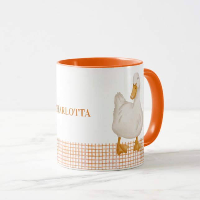 Personalized Duck Mug – Cute Farm Animal Design wi Mugg (Framsida höger)