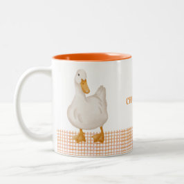 Personalized Duck Mug – Cute Farm Animal Design wi Två-Tonad Mugg