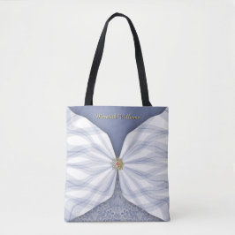 Personalized Dusty Blue Jewel Textile Illusion Tygkasse