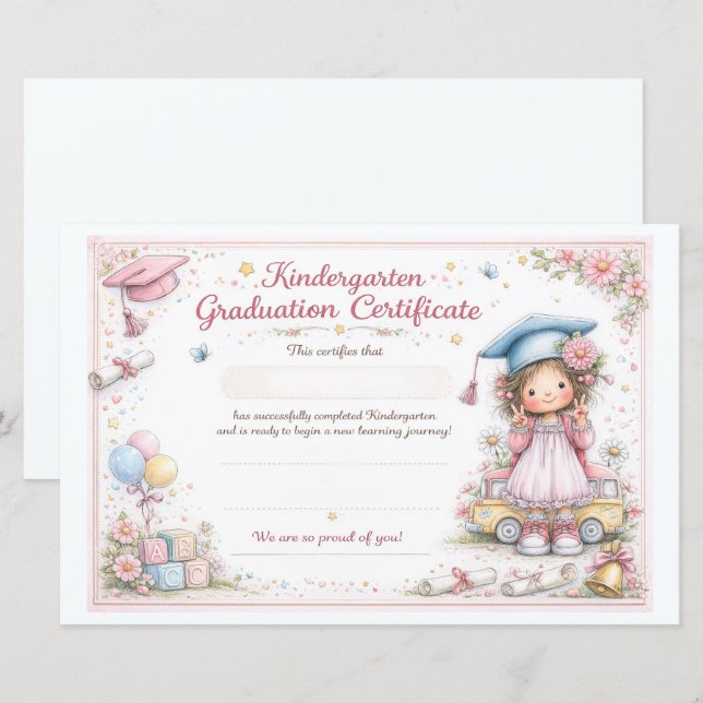 Personalized Early Learning Graduation Certificate (Fram/baksida)