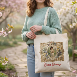 Personalized Easter Blessings Tote Bag Tygkasse