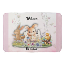 Personalized Easter Bunny Bath Mat Badrumsmatta