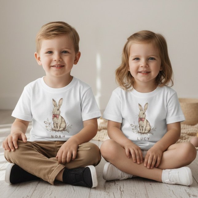 Personalized Easter Bunny Custom Name  T Shirt (Skapare uppladdad)