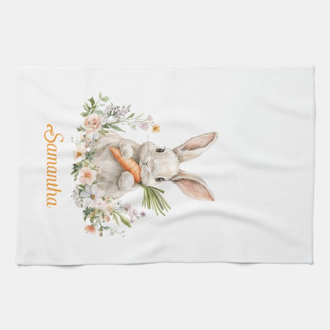 Personalized Easter Bunny Kitchen Towel  Kökshandduk (Horisontell)