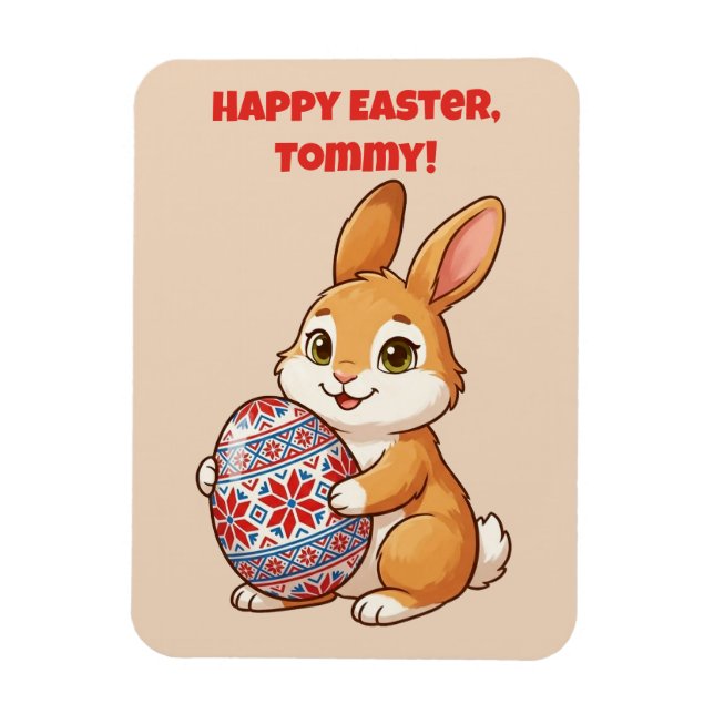 Personalized Easter Bunny Magnet | Vinyl Glossy (Vertikal)