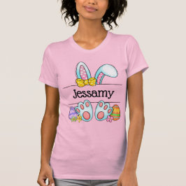 Personalized Easter Bunny Name Pastel Bow T Shirt