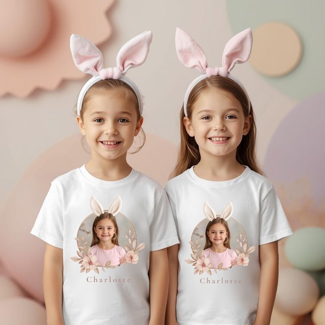 Personalized Easter Bunny Photo Kids T-Shirt (Skapare uppladdad)