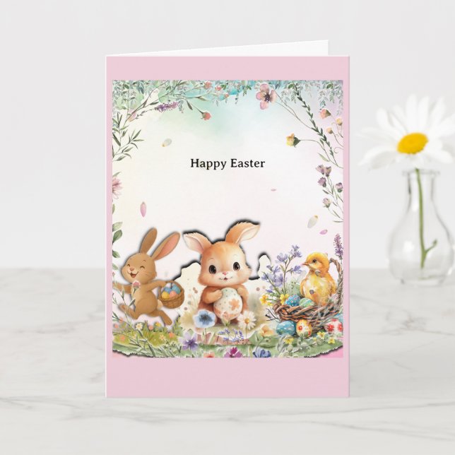 Personalized Easter Folded Greeting Card Kort (Liten växt)