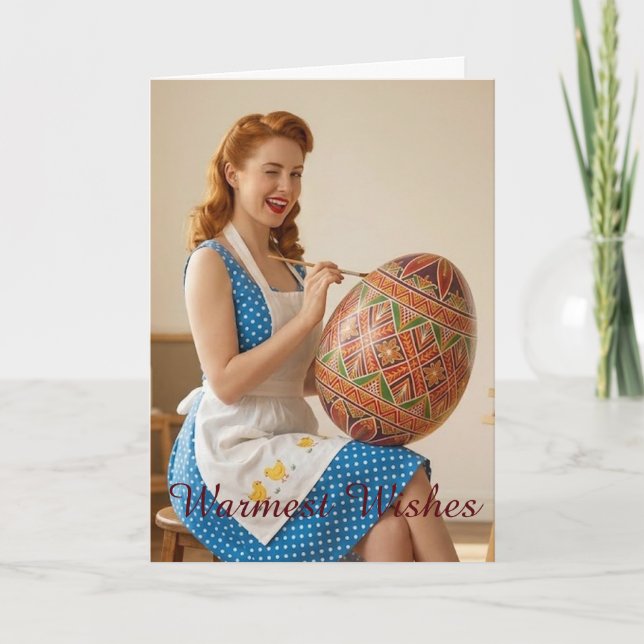 Personalized Easter Retro Artist Card Helgkort (Framsida)