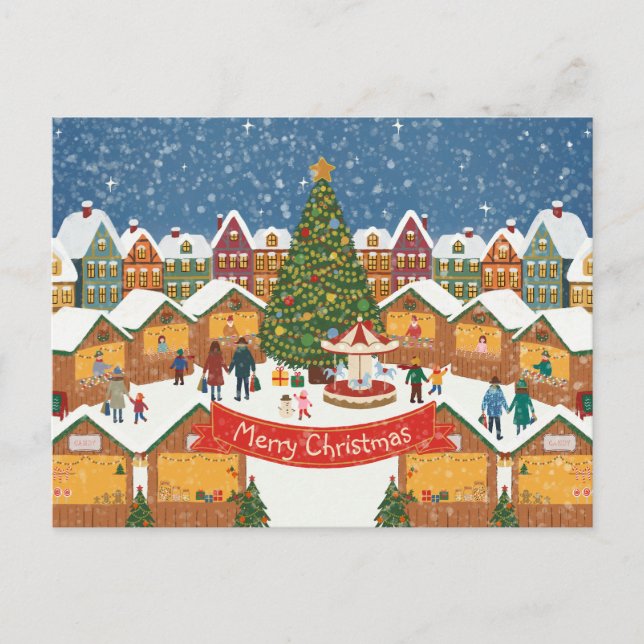 Personalized Editable Christmas Postcard Helg Vykort (Framsida)