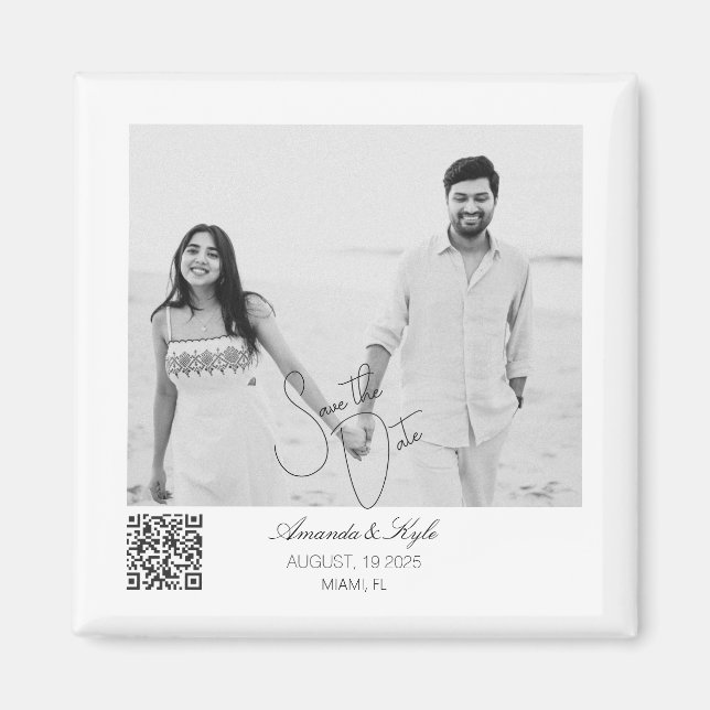 Personalized editable Save the Date magnet (Framsidan)
