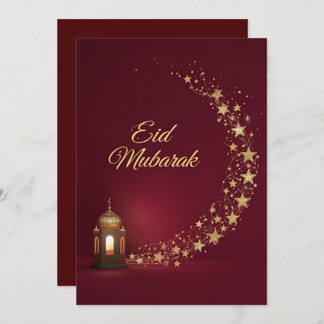 Personalized Eid Mubarak elegant card Julkort (Fram/baksida)