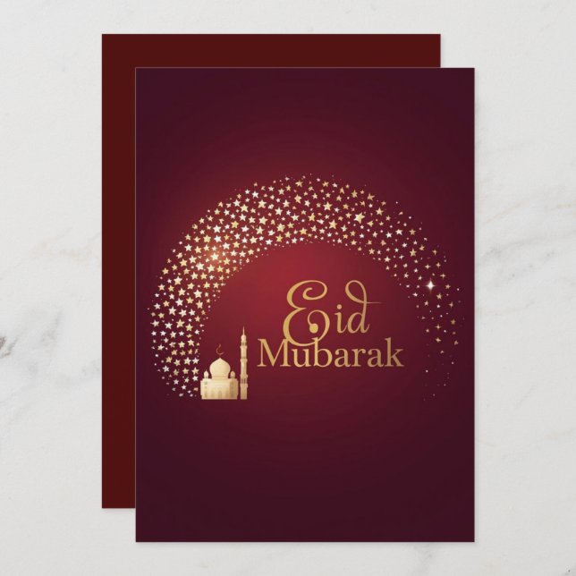 Personalized Eid Mubarak Elegant card Julkort (Fram/baksida)