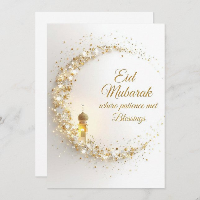 Personalized Eid Mubarak Greeting card Inbjudningar (Fram/baksida)