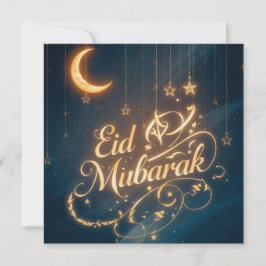 Personalized Eid Mubarak Modern Greeting Card Inbjudningar