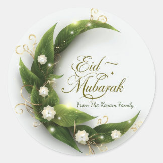 Personalized Eid Mubarak Muslim modern Classic  Runt Klistermärke