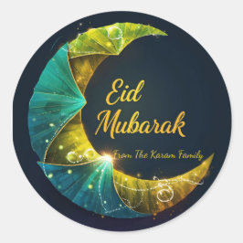 Personalized Eid Mubarak Muslim modern  Runt Klistermärke