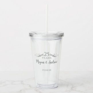 Personalized Elegant 25th Wedding Anniversary Take Away Mugg