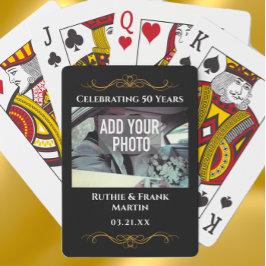 Personalized Elegant 50th Anniversary Photo Gift Casinokort