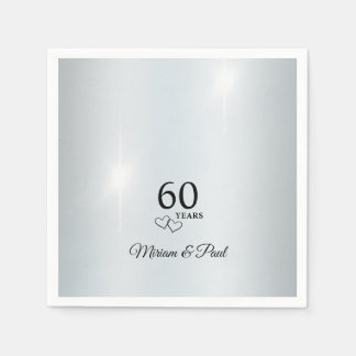 Personalized Elegant 60th Anniversary Party Pappersservett