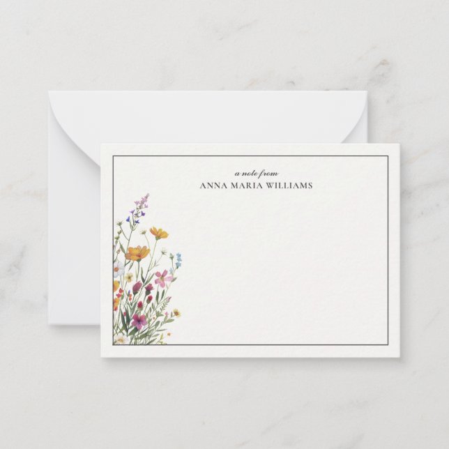 Personalized Elegant Boho Chic Note Card Anteckningskort (Framsida)