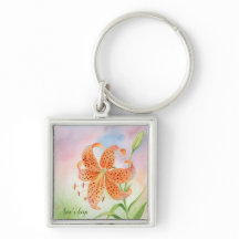 Personalized Elegant Botanical Tiger Lily