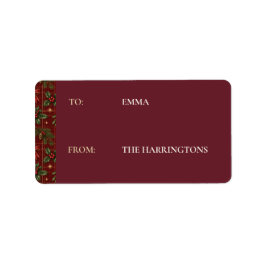 Personalized Elegant Christmas Tartan To From Labe Adressetikett