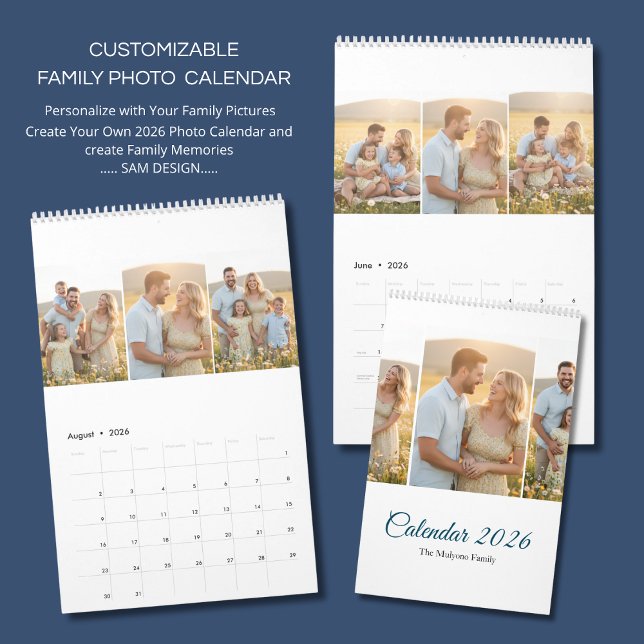 Personalized Elegant Family Memories Wall Calendar Kalender (Skapare uppladdad)