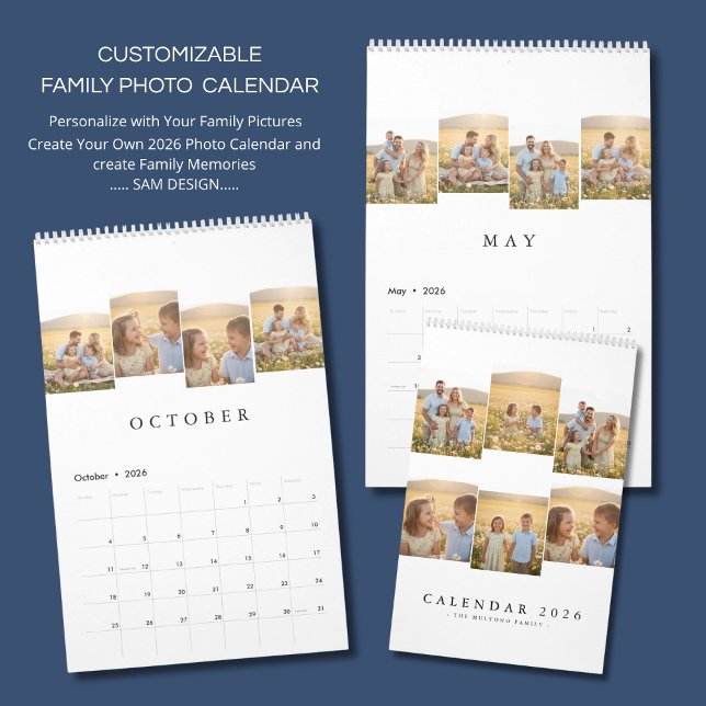 Personalized Elegant Family Memories Wall Calendar Kalender (Skapare uppladdad)