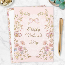 Personalized Elegant Floral Happy Mother’s Day Kort