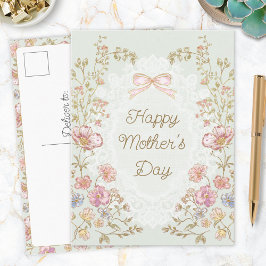 Personalized Elegant Floral Happy Mother’s Day Vykort
