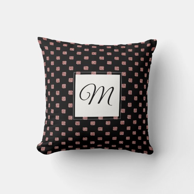 Personalized Elegant Glitter Throw Pillow Kudde (Framsida)