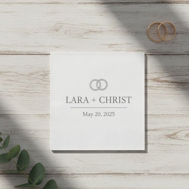  Personalized Elegant Minimalist Wedding Paper Pappersservett (Skapare uppladdad)