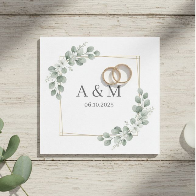 Personalized Elegant Monogram Paper Napkins Pappersservett (Skapare uppladdad)