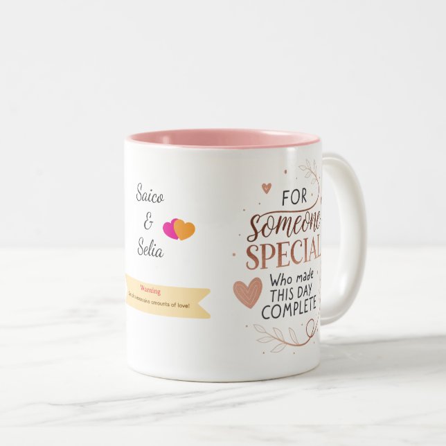 Personalized Elegant Mug Custom Romantic Gift Två-Tonad Mugg (Framsida höger)